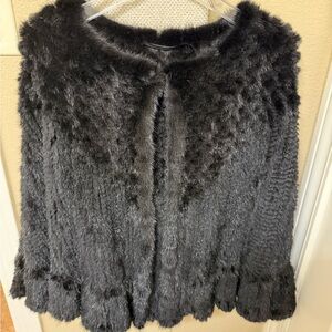 Elegant Black Fur Cape